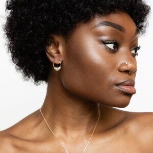 Circular Two-Tone Waterfall Earrings
